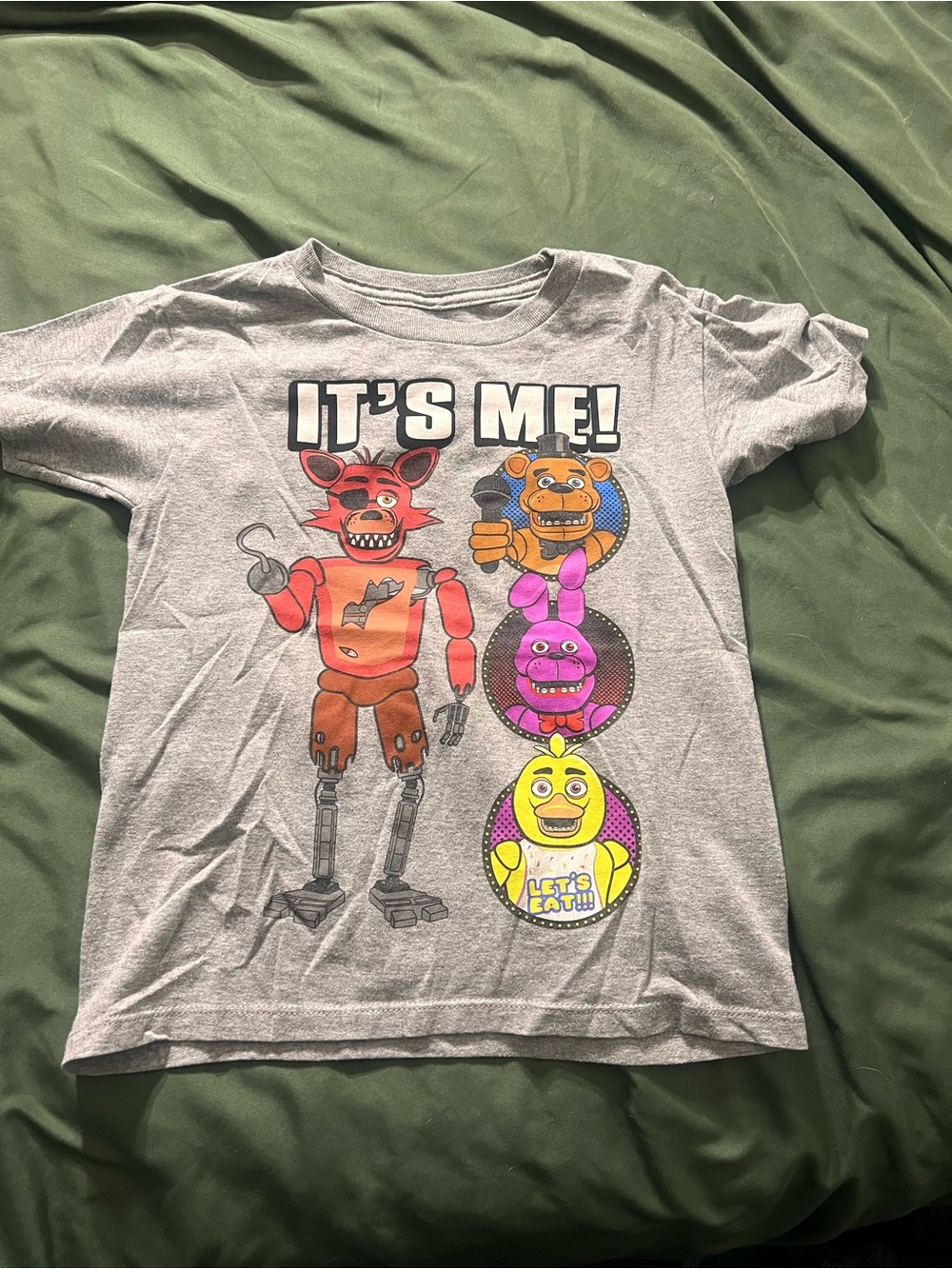 Five Nights at Freddy's Gray Kids Short Sleeve Tee - "It's Me!" Graphic